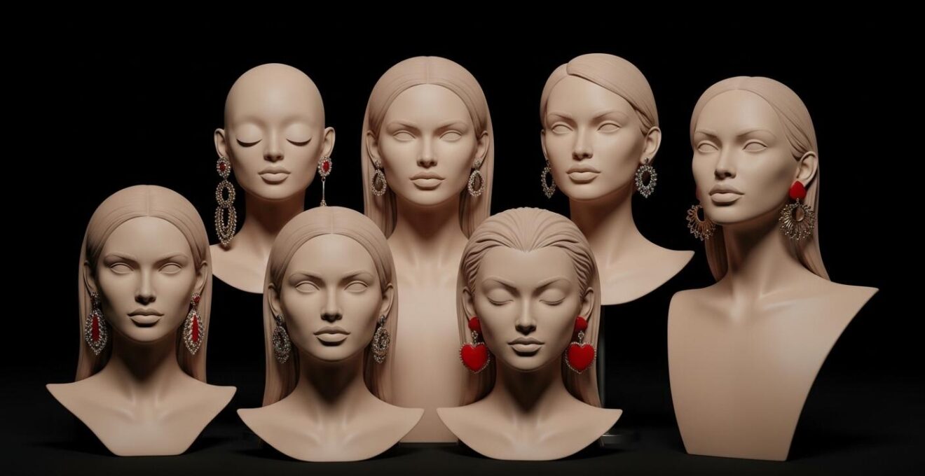Différents types de boucles d'oreilles adaptés aux formes variées de visage féminins