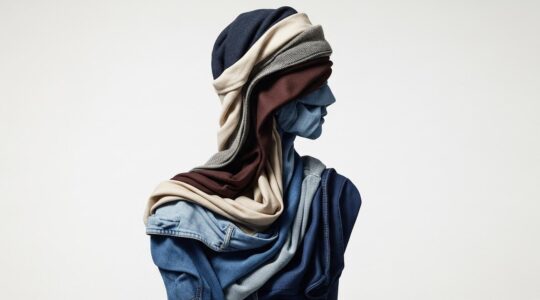 Composition photoréaliste d'une tenue harmonieuse exprimant subtilement la synergie des vêtements