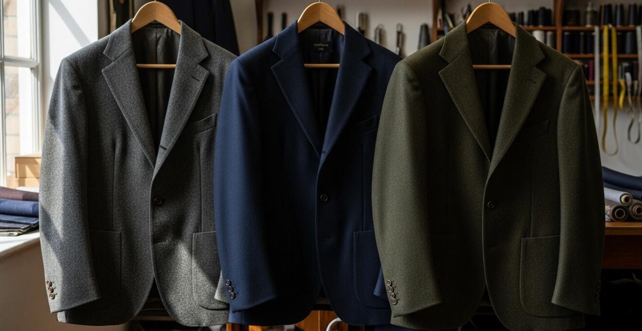 Schéma comparatif des trois types principaux de revers de veste masculine.