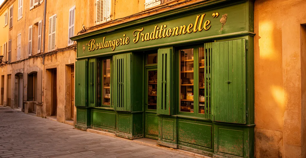 Façade de la Chapellerie Mouret à Avignon avec enseigne dorée et volets en bois